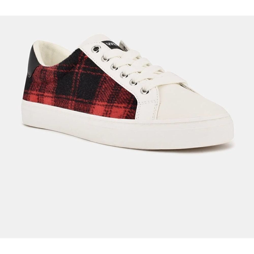 Nine West Best Casual Red Plaid Sneakers